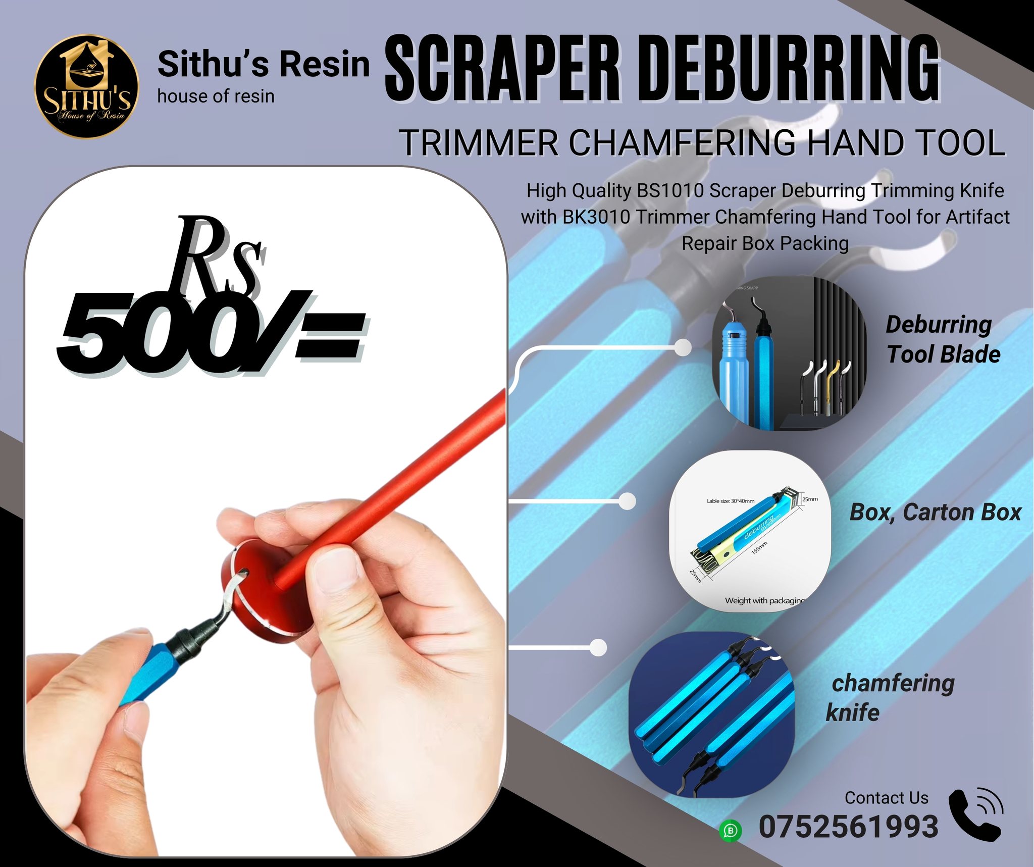 Hand Burr Trimming Knife Edge Cutter