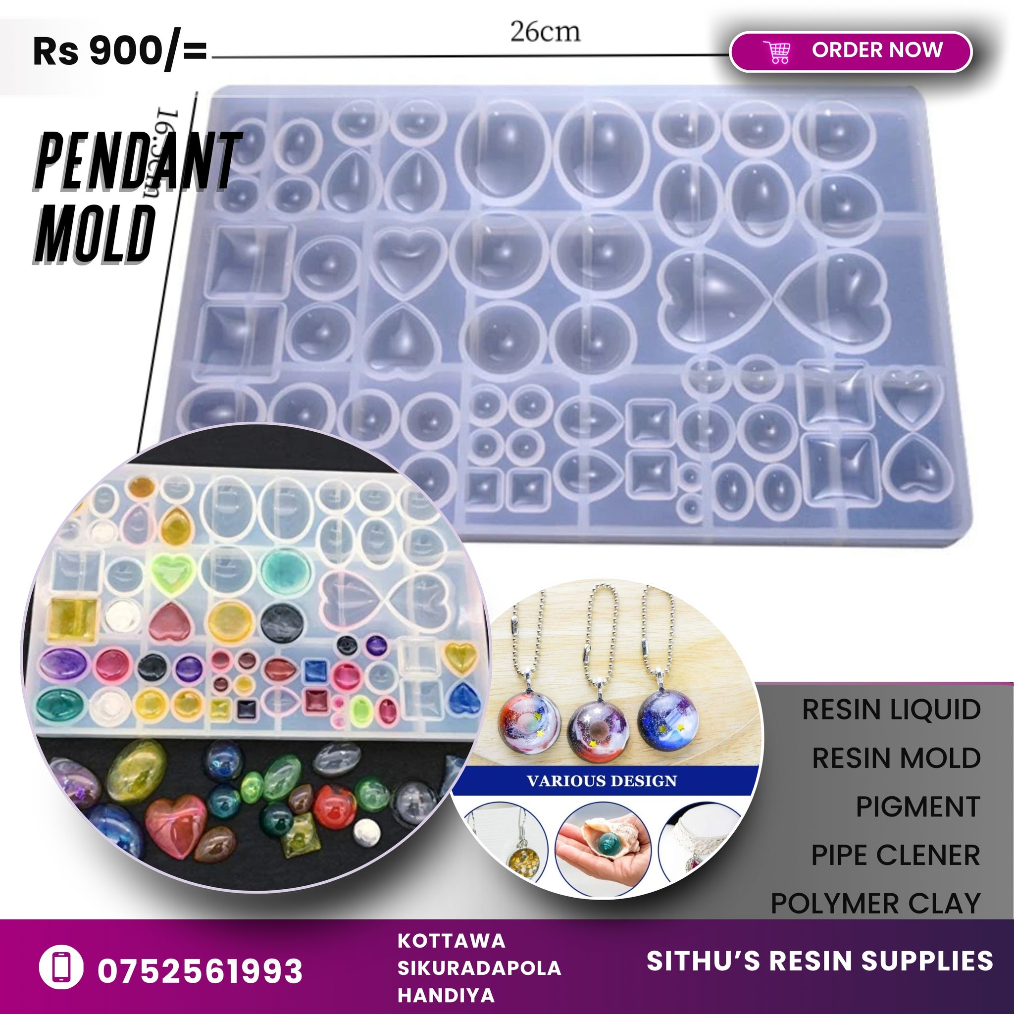 Round Oval Heart Shaped Mirror Resin Mold