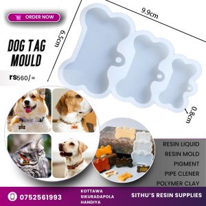 3-Cavities Pet Dog Tag Bone  Mold