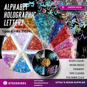3D Holographic alpabet glitter