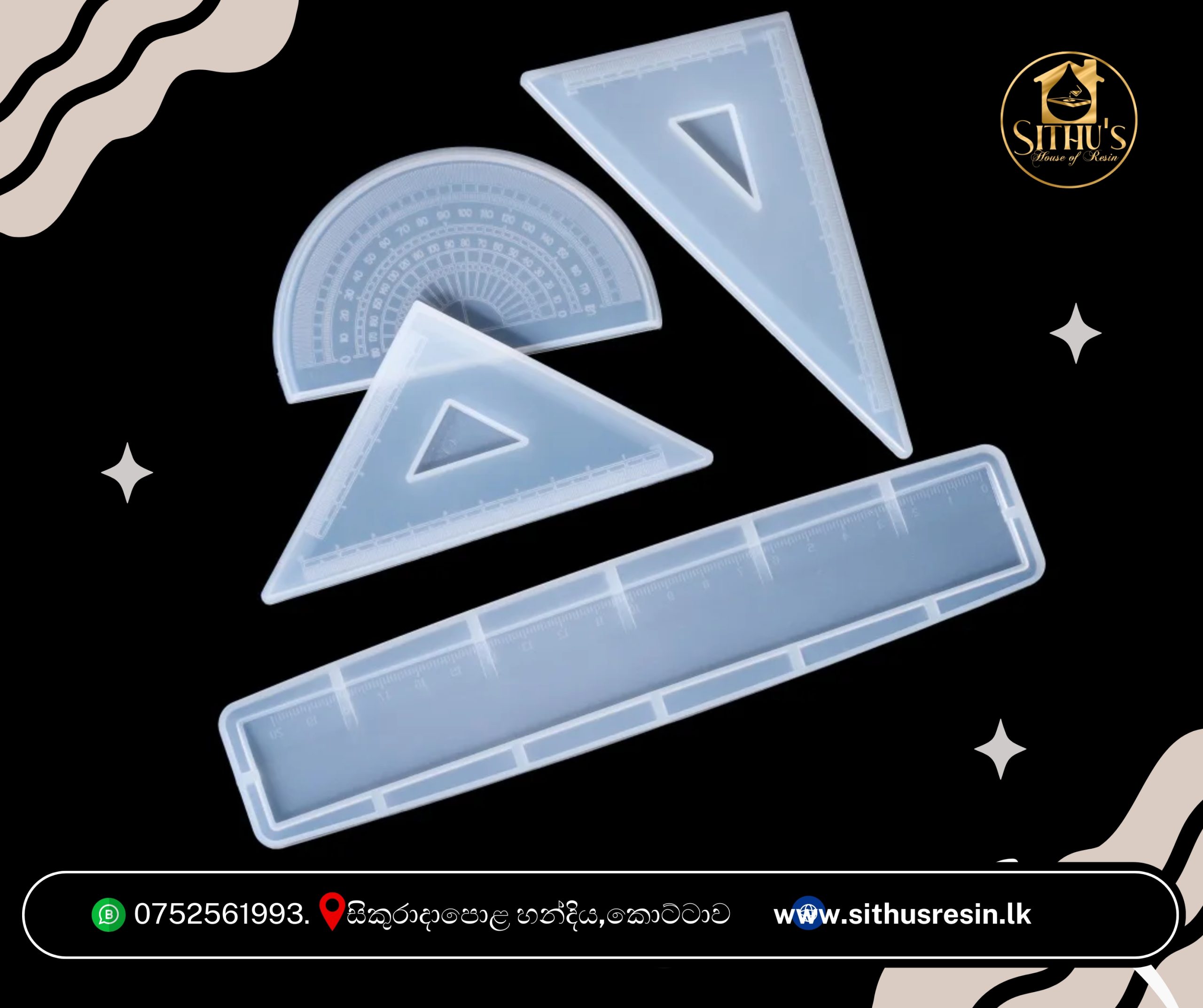 Ruler Epoxy Resin Silicone Mold