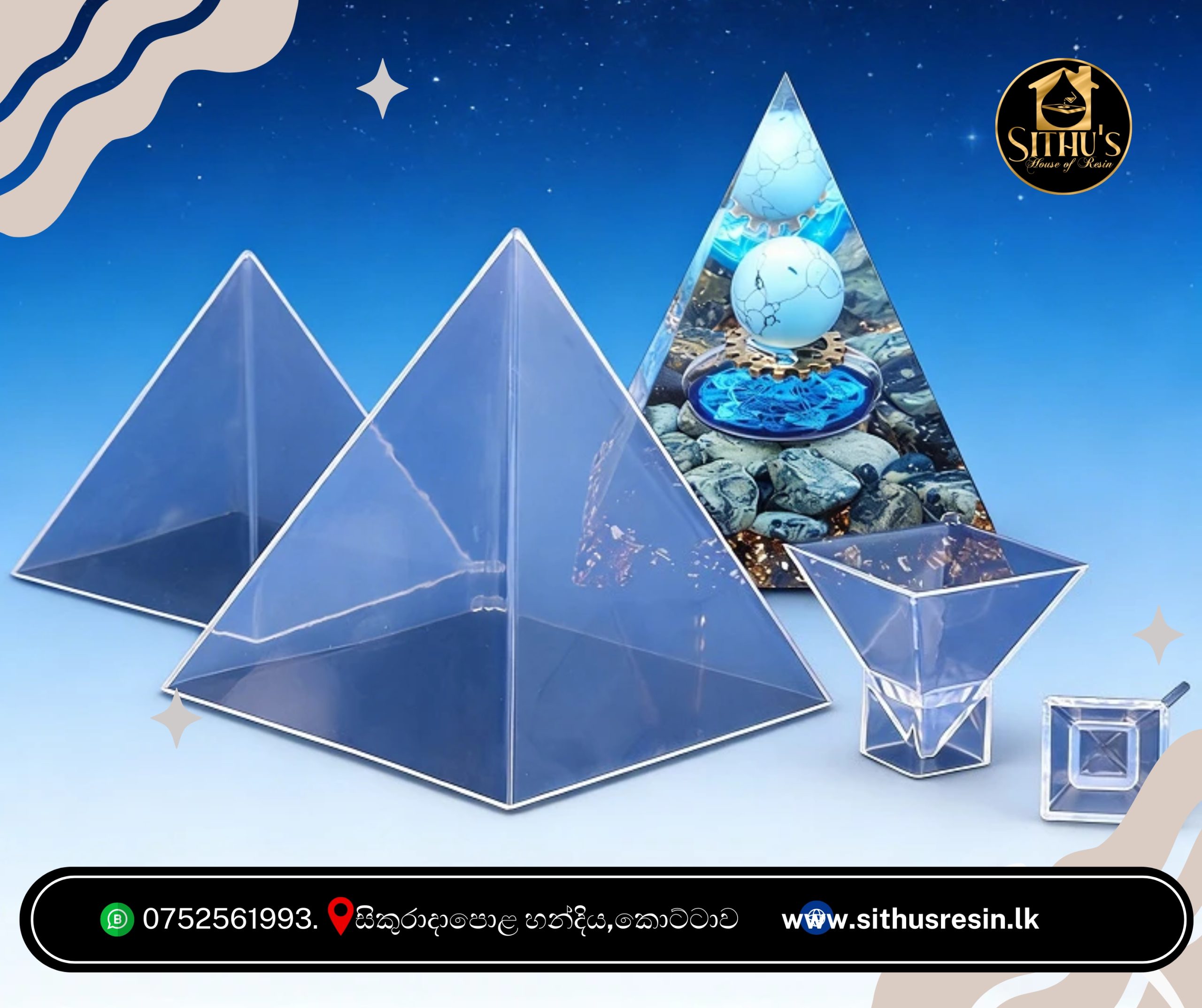 Silicone Pyramid Molds for Resin