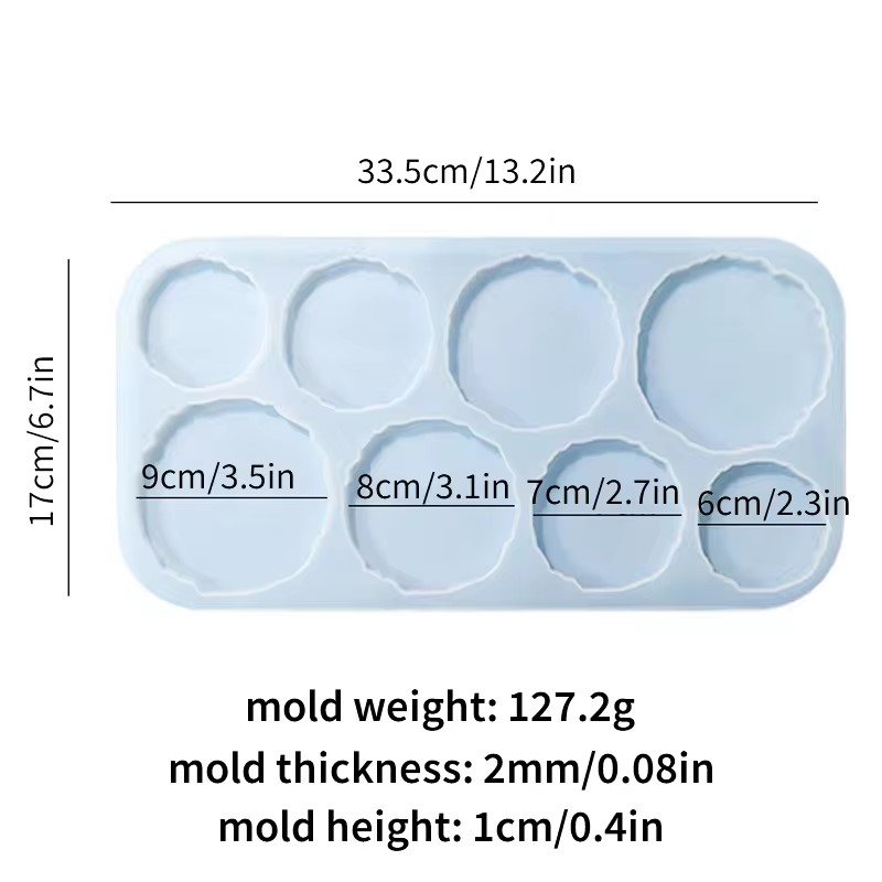 8Pcs Coasters Silicone Molds